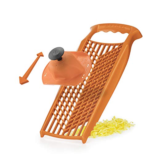 Foto von Börner Reibe PowerLine (Orange) • Raspel grob & fein • Küchenreibe für Gemüse, Obst, Käse & Schokolade • Gemüsereibe beidseitig verwendbar • Gemüsehobel, Käsereibe, Küchenhobel