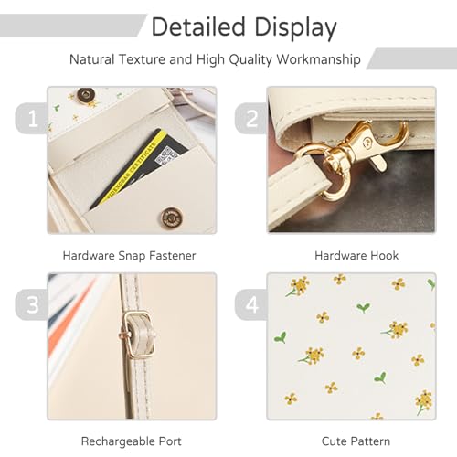 PORRASSO Touch Screen Crossbody Phone Bag Women Shoulder Bag PU Phone Purse Satchel Wallet for Dating Shopping Traveling Black4