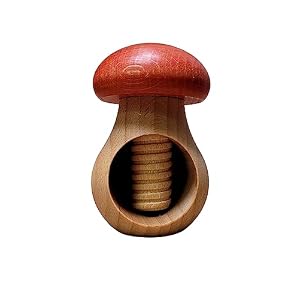 Wooden World Nutcracker made from natural beech wood – VERY SOLID – mushroom Red