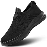 Men's Running Shoes Casual Slip on Walking Tennis Gym Sneakers Lightweight Breathable Mesh Workout Sports Soft Sole Black 13