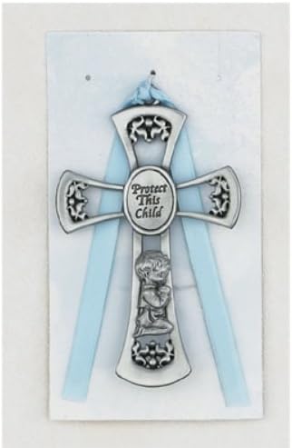 McVan Inc. 3 3/4 Boy Blue Crossed - Décor Gift Religious PW7-B-MCVAN