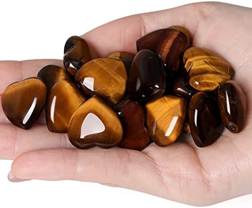 XIANNVXI 10 Pcs Carnelian Crystals Heart Natural Red Agate Red Crystals Gemstones Set Polished Love Palm Pocket Stones Reiki Crystal Beginners Gifts