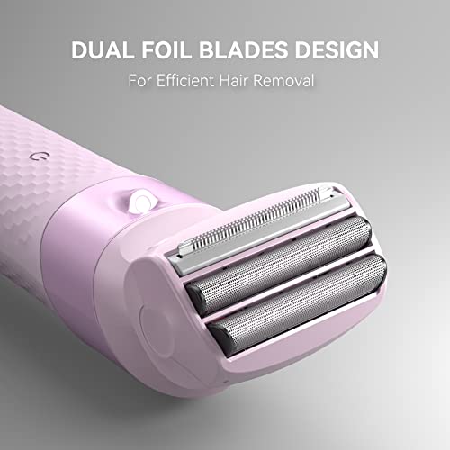 Unibono 3-In-1 Electric Razor For Women,Dual-Foil Electric Shaver For Women Face,Legs And Armpit,Rechargeable Bikini Trimmer,Body Hair Removal Set With Led Illumination,Public Hair Trimmer For Women #TOP2