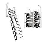 WTRYRN Escalera Plegable de Pared de 10 peldaños, Escalera retráctil para altillo con 2 pasamanos, para Alturas de 2,45 a 2,55 m, Capacidad de 300 kg 9Steps