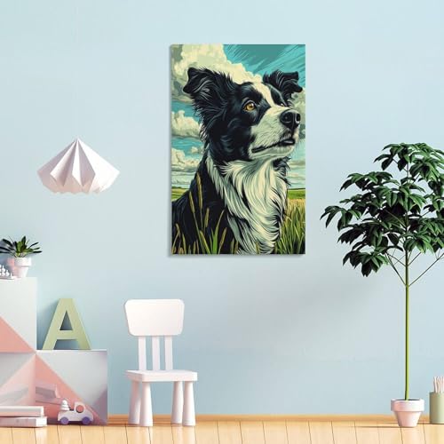 Impression sur toile Border Collie affiche décoration murale 50x75 - 4
