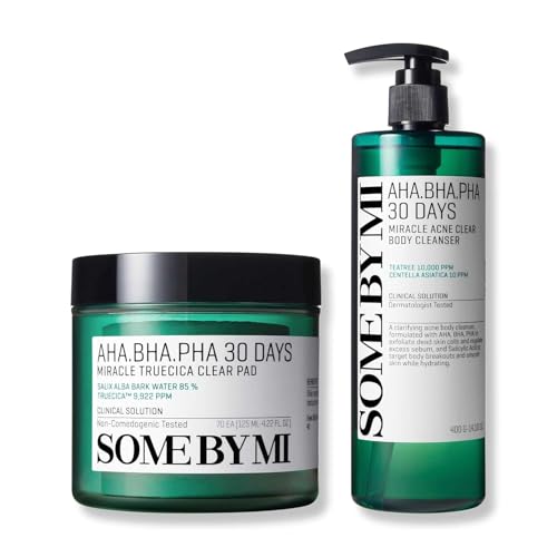 SOME BY MI AHA BHA PHA 30 Days Miracle Acne Clear Body Cleanser & AHA BHA PHA 30 Days Miracle Truecica Clear Pad