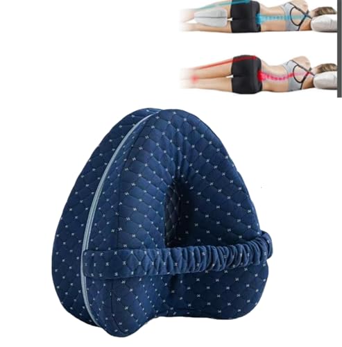 Revoget - Almohada de alineación de rodilla para personas que duermen de lado, almohada de espuma viscoelástica con correas ajustables, diseño ergonómico para aliviar el dolor de ciática, espalda baja