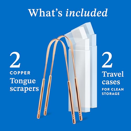 Mouthology Copper Tongue Scraper for Adults (2 Pack), Reduce Bad Breath, Metal Tongue Scraper, Tongue Cleaner, Tongue Scraper, Tongue Scrubber, Tongue Cleaner for Adults, Tongue Scraper Reusable - Image 4