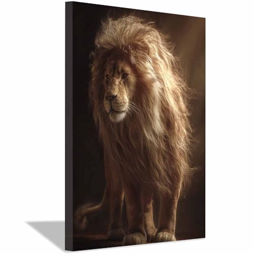 Peinture lion éclatant pour décoration de bureau moderne et chic