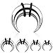316l Surgical Stainless Steel-black Solid Titanium 16g Crescent Half Moon Black Rubber O-ring Septum Piercing Pincher Ring