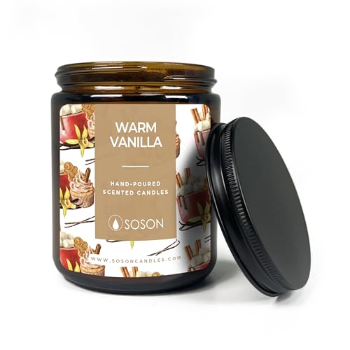 Simply Soson 9oz Vanilla Scented Candle, Fall Candles, Vanilla Candle Scent, Aromatherapy Candles, Gifts for Women, Men, Families Friend, Colleague, Birthday, Holiday, Scented Candle for Home Decor