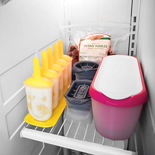 Tovolo Classic Molds With Sticks Ice Maker Bpa Free Food Dishwasher Safe For Homemade Juice Popsicles Set Of 5 Pops With Stand, Sun Ray #TOP4