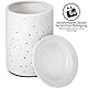 ONVAYA Porzellan Duftlampe DOTS | 1 Stück | Elektrisch | Weiss | 15 cm | für die Steckdose | mit Birne | Aromalampe