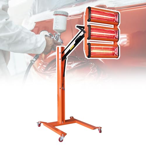 VNATWGOO 3600W Adjustable Paint Curing Lamp, Short Wave Infrared Paint Heater Lamp, Car Curing Light Heating Lights, with Pulley Stand,220V