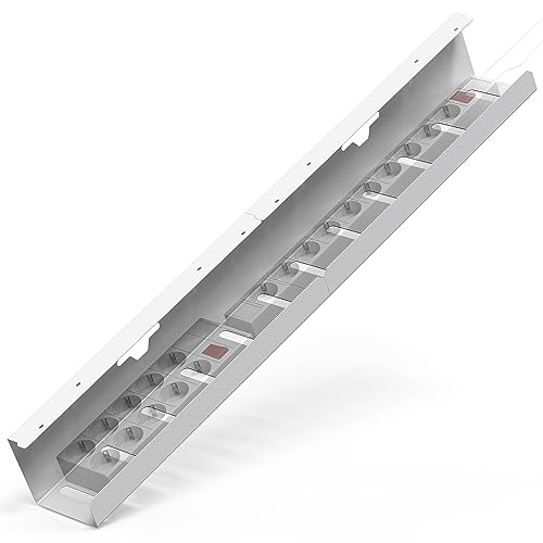 iVengo® XL Kabelkanal TÜV-geprüft [2x50cm] für Ideales Kabelmanagement - Geräumige Kabelführung Schreibtisch [2er Set] - Robuste & Smarte Kabelwanne - Weiß