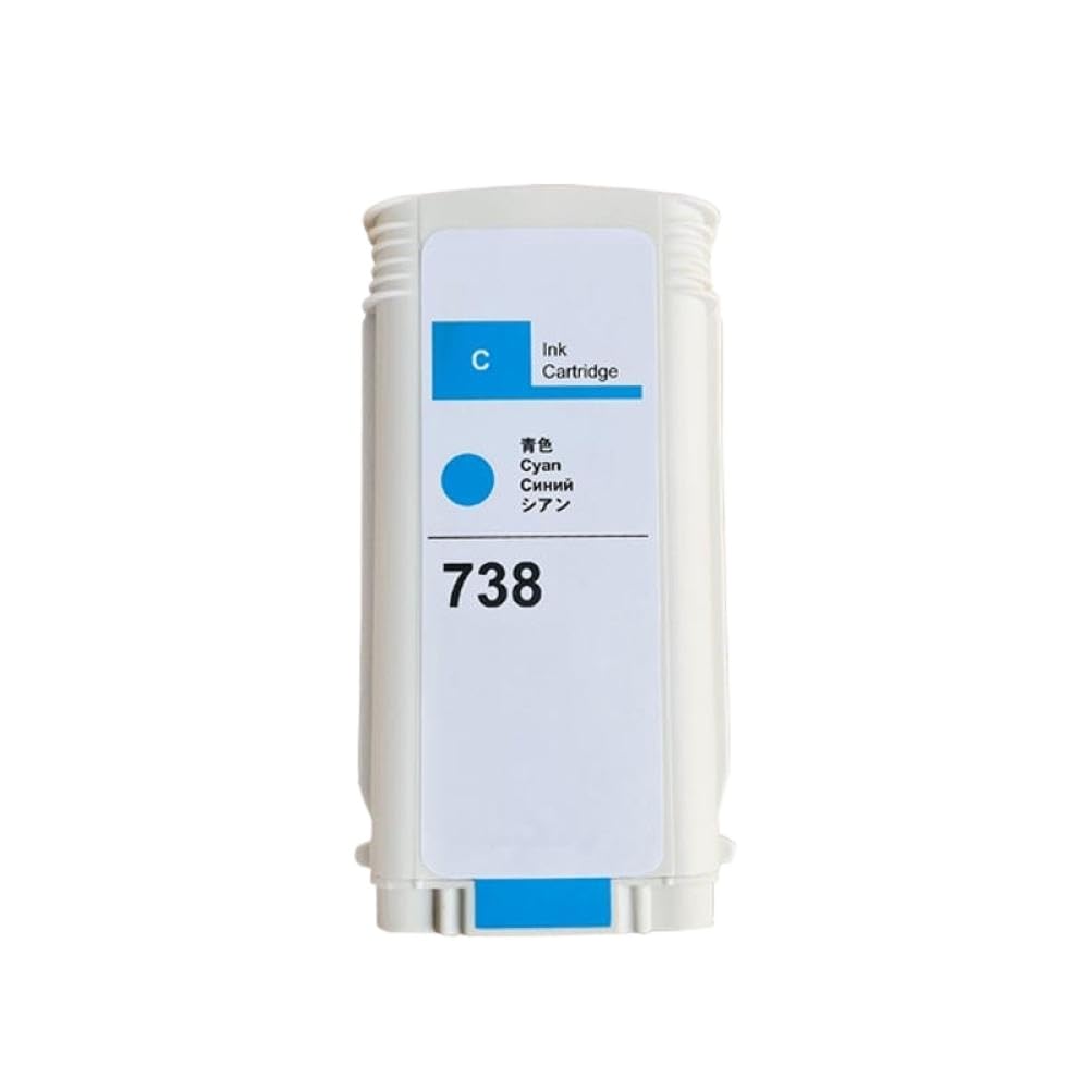 Serbatoio della cartuccia d'inchiostro compatibile con stampante Designjet T850 T950 738 738 498N8A 676M6A 676M7A 676M8A 130ML inchiostro pigmentato(Yellow)