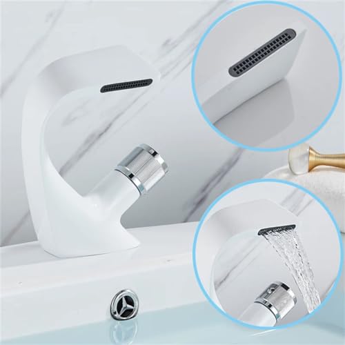Robinet de lavabo noir et chrome pour eau chaude et froide - 5