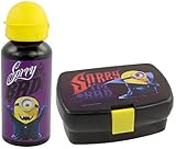 Original mercancía licencia Minions, vampiro, kit de viaje: \"Sorry I\'m Bad\", fiambrera y botella de aluminio 380 ml