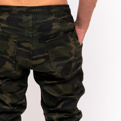 Calça Jogger Masculina Lycra Elastano Com Punho Elástico (GG, Camuflado)