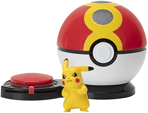 Pokémon Pokemon Surprise Attack Game, Featuring Pikachu and Bulbasaur - 2 Surprise Attack Balls - 6 Attack Disks - Toys for Kids Fans