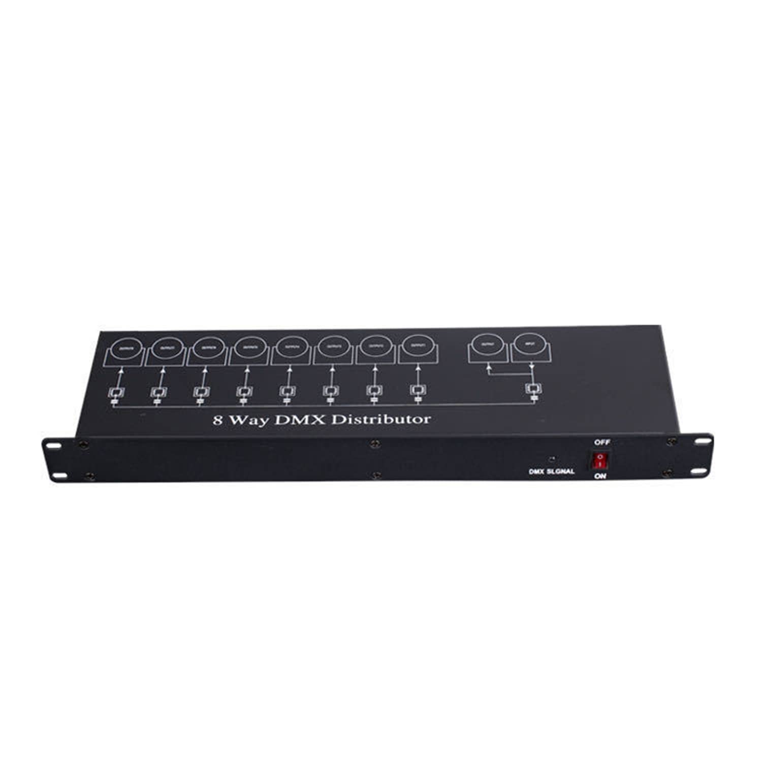 Controller per luci da palcoscenico professionale DMX512 Splitter per amplificatore di segnale luminoso Distributore DMX a 8 vie per apparecchiature da palcoscenico