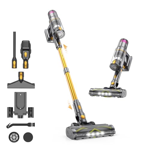 aonus Aspirapolvere Senza Fili Potente 55Kpa 580W, Scopa Elettrica con Display Touch, 75 Min di...