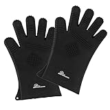 Silicone Barbecue Gloves, Heat Resistant Gloves, Fits Any Hand, BBQ Gloves, Hot Oven Mitts, Charcoal Grill, Smoking, Barbecue Gloves for Grilling, Meat Gloves, Insulated, Waterproof - BBQ Dragon