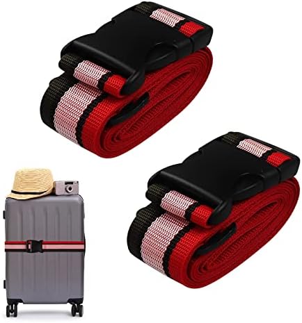 2 PCS Luggage Suitcase Straps Set,Travel Accessories Thickened Luggage Belt with Quick Release Buckle,Adjustable Blue Travel Luggage Straps for Suitcase Baggage.
