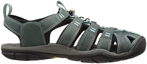 KEEN Women's Clearwater CNX Leather Sandal, Mineral Blue/Yellow, 8 M US | Image 5