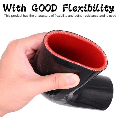 Image of 45 Degree 2 to 2-1 /2 inch(51-63mm) Silicone Reducer Coupler Hose,4-Ply Reinforced,Length 4inch(102mm) with 2PCS Clamps Turbo /Intercooler /Intake Piping Reducer