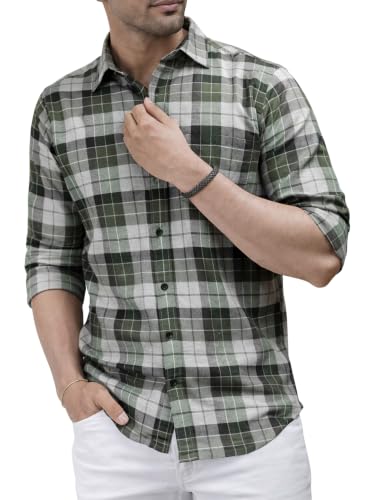 Image of Noble Monk Men's Full Sleeve Shirt | Casual Formal Button Down Top | Regular Fit Stylish Wear | Comfortable Everyday Apparel