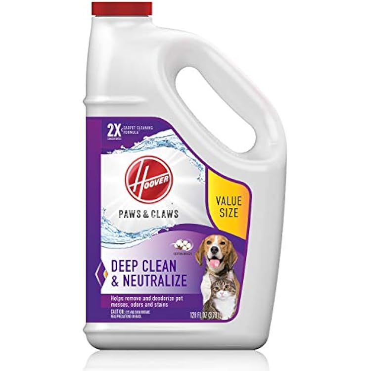 Hoover Smartwash Automatic Carpet Cleaner, FH52000G, Turquoise and Paws & Claws Solution Bundle, Deep Cleaning Shampoo with Pet Spot and Stain Remover pretreat Formula, AH30933, White, 128 Fl Oz