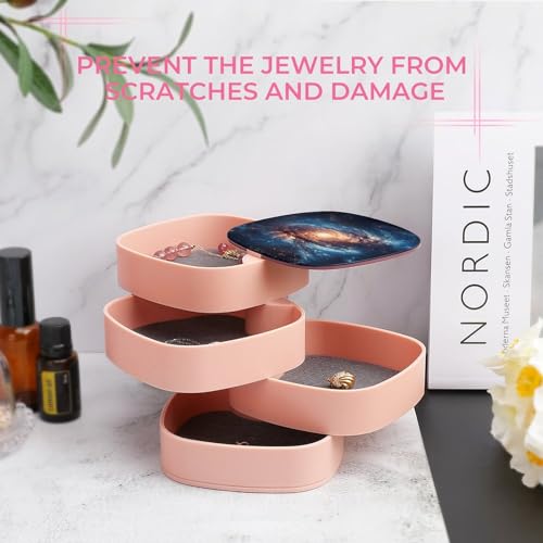 Boîte à bijoux pour collier rotative avec imprimé Voie lactée - 7