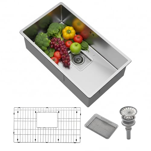 BIGYOUZI Square Kitchen sink Stainless Steel Countertop Undermount in Bar