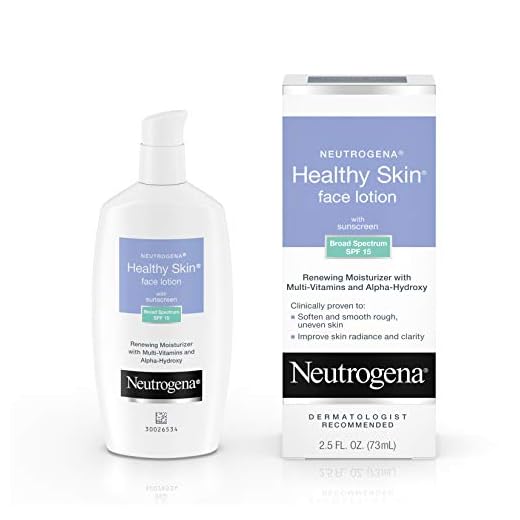 Neutrogena Healthy Skin Face Moisturizer Lotion with SPF 15 Sunscreen & Alpha Hydroxy Acid - Anti Wrinkle Cream with Glycerin, Glycolic Acid, Alpha Hydroxy, Vitamin C, Vitamin E & Vitamin B5, 2.5 fl. oz