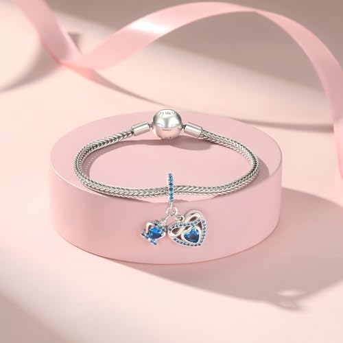 Birthstone Charms for Pandora Charms Bracelets - 925 Sterling Silver Infinity Heart Dangle Charm fit Bracelet and Necklace Birthday Jewelry Gifts For Women2