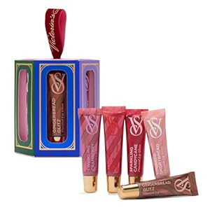 Victoria’s Secret Lip Gloss Gift Set, Flavor Favorites, Flavored Lip Gloss Set for Women, Includes 5 assorted Lip Glosses
