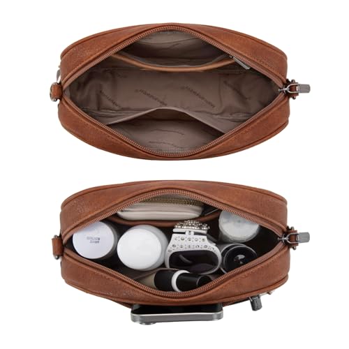 Montana West Small Crossbody Bags for Women Cow Print Purse Triple Zip Shoulder Handbags with Wide Strap3