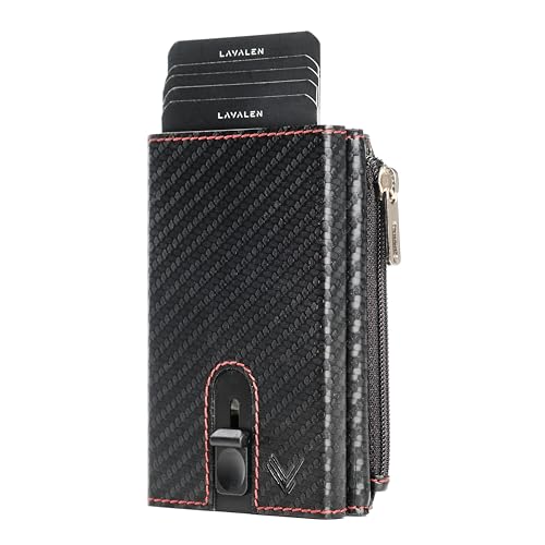 Lavalen Portafoglio Uomo Slim Pelle PopUp - Porta Carte di Credito Uomo Elegante - Portamonete Piccolo - Portacarte Ragazzo - Porta Tessere Tascabile – Mini Wallet - Idee Regalo Papá, MCR