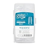 Gelish Soft Gel™ Tips – Professional Quality Press on Nails Extension for Strong, Long-Lasting Manicures – Easy Application, Natural Look, Pre-shaped False Nail (Medium Square Natural, 160 Count)