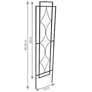 Sunnydaze 2 Piece Chic Diamonds Design Garden Trellis for Climbing Plants Set Metal Decorative Outdoor Plant and Flower Trellis 48 Inch Tall Each Black