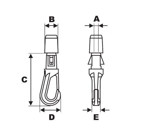 image for FMS Ravenox Bungee Shock Cord Hook | Large Closed Plastic Heavy Duty C