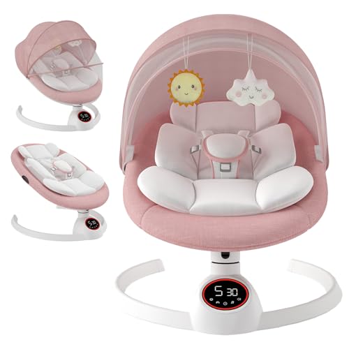 Babywippe Elektrisch Neugeborene bis 9 kg, Klappbar Bluetooth...