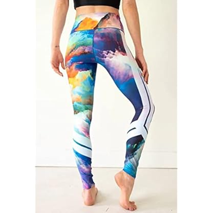 Colorado Threads Watercolor Yoga Pant-Multi Printed-XS Womens Active Workout Yoga Leggings Multi Printed Watercolor M - Image 5
