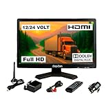 DenyDan 22-Inch Travel TV – Your Ultimate Portable Entertainment Hub, Stunning 1080p Display, HDMI/USB Inputs, 12V/24V/110V Power, Ideal for RV, Camper, Van, Car or Kitchen
