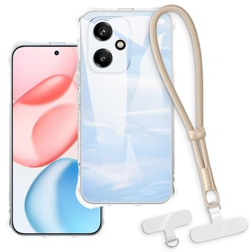 OAGELIM 2-in-1�ی�P�[�X�ƃ��X�g�X�g���b�v Huawei Honor 400 Pro 5G China �Ƃ̌݊������� ���O���\�ȃ��j���[�h�t���d�b�J�o�[�A����~�ߕ����h�~�O���b�v�n���h�� (�N���A + �S�[���h)