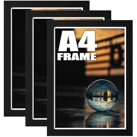 Hiyzaun A4 Black Picture Frames Pack of 3 Cover