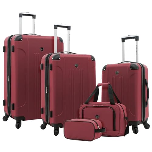 Travelers Club Chicago Hardside Expandable Spinner Luggages, Apple Butter, 5 Piece Set, Chicago Hardside Expandable Spinner Luggage