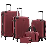 Travelers Club Chicago Hardside Expandable Spinner Luggages, Apple Butter, 5 Piece Set