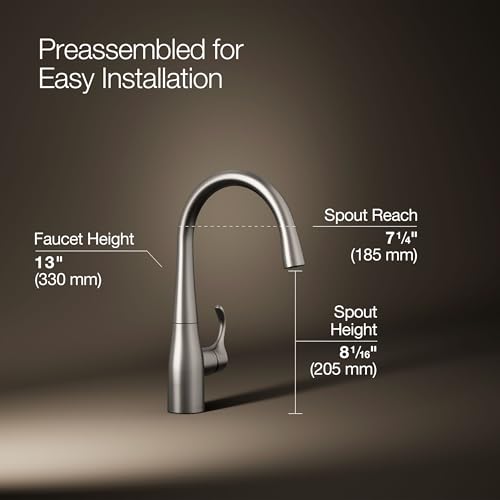 Image of KOHLER K-22034-VS Simplice(R) Bar Sink Faucet, Vibrant Stainless